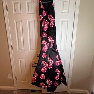 Jovani Black Dress with Pink Floral Accents